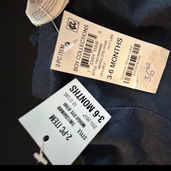 First Impressions Boys Collection Indigo Heather 2-pc - Picture 6 of 6